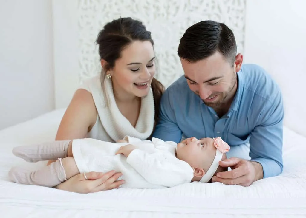 Newborn lifestyle photography Family Studio Portrait - Zesty Orange Photography by Olesya Redina