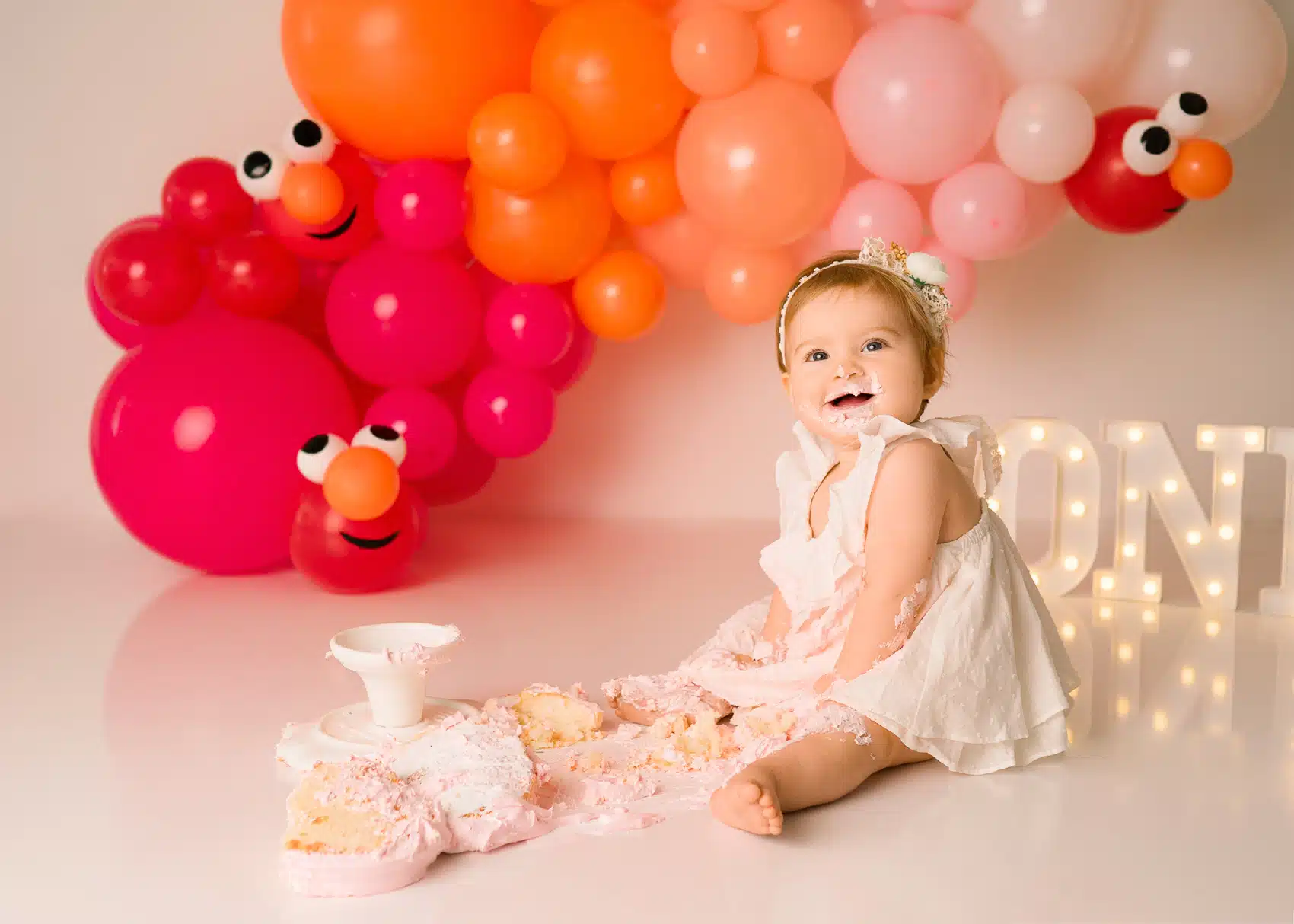 Memorable Cake Smash Session: Top 10 Creative Themes 1 Austin Cake Smash Photography 68 copy elmo theme Austin Portrait Photography