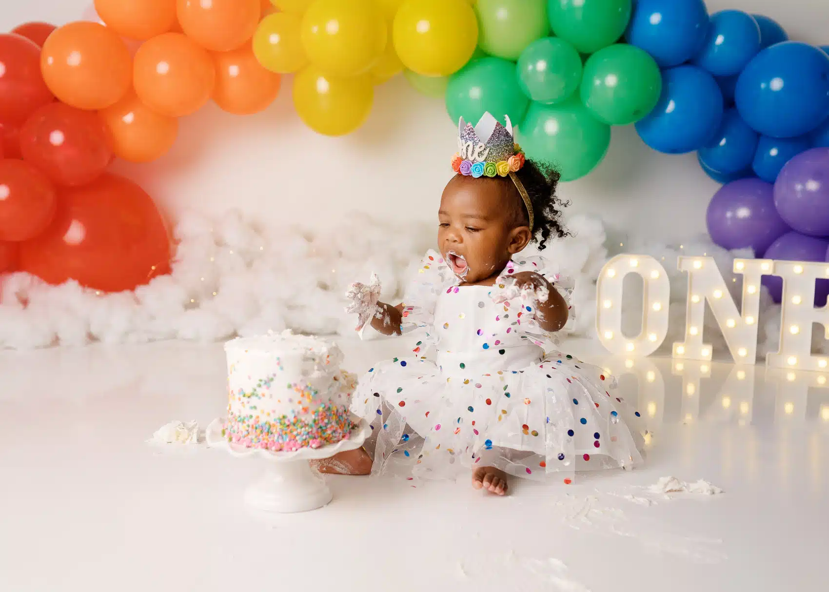 Memorable Cake Smash Session: Top 10 Creative Themes 6 Austin Cake Smash Photography 92 Edit copy rainbow Austin Portrait Photography