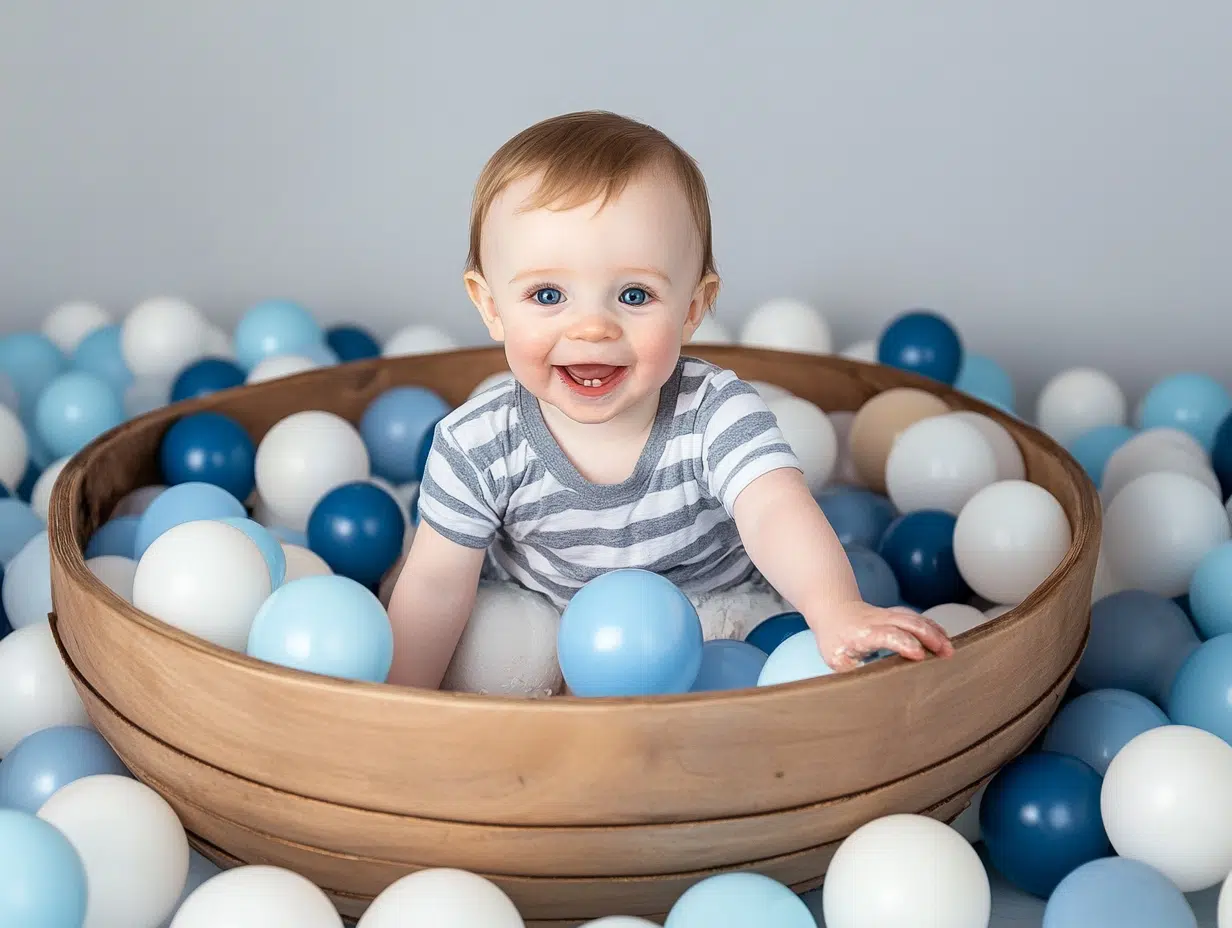 9 Unique Cake Smash Alternatives for Your Baby’s First Birthday Session 7 cake smash alternatives Ball Pit Fun Austin Portrait Photography