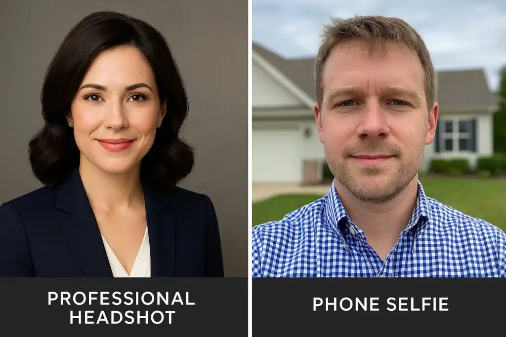 professional headshots vs phone selfies on Zillow