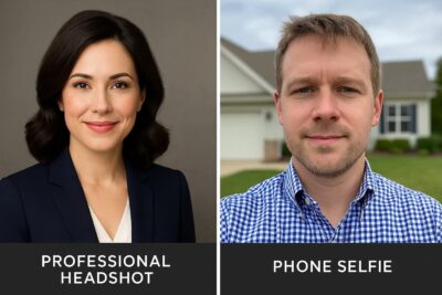 Professional Headshots vs Phone Selfies on Zillow: What Your Photo Really Says About You 51 professional headshots vs phone selfies on Zillow
