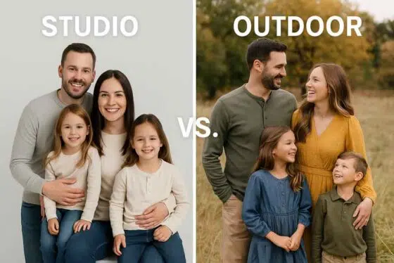 Studio vs Outdoor Family Photos: Pros and Cons 1 Studio vs Outdoor Family Photos