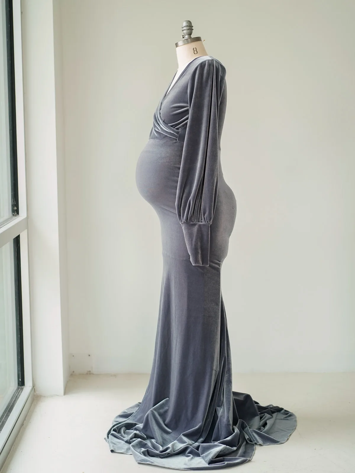 Maternity Gowns and Wardrobe in Austin | Zesty Orange Photography 171 Ingrid grey side Austin Elopement & Portrait Photographer